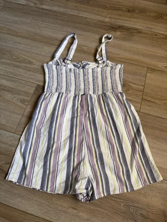 Volcom Striped Multicolor girls size 12 medium Romper Sleeveless Summer - Picture 5 of 7